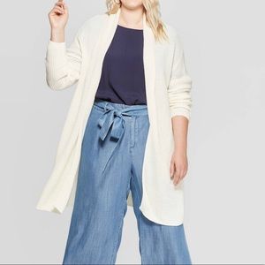 Cream knit sweater cardigan